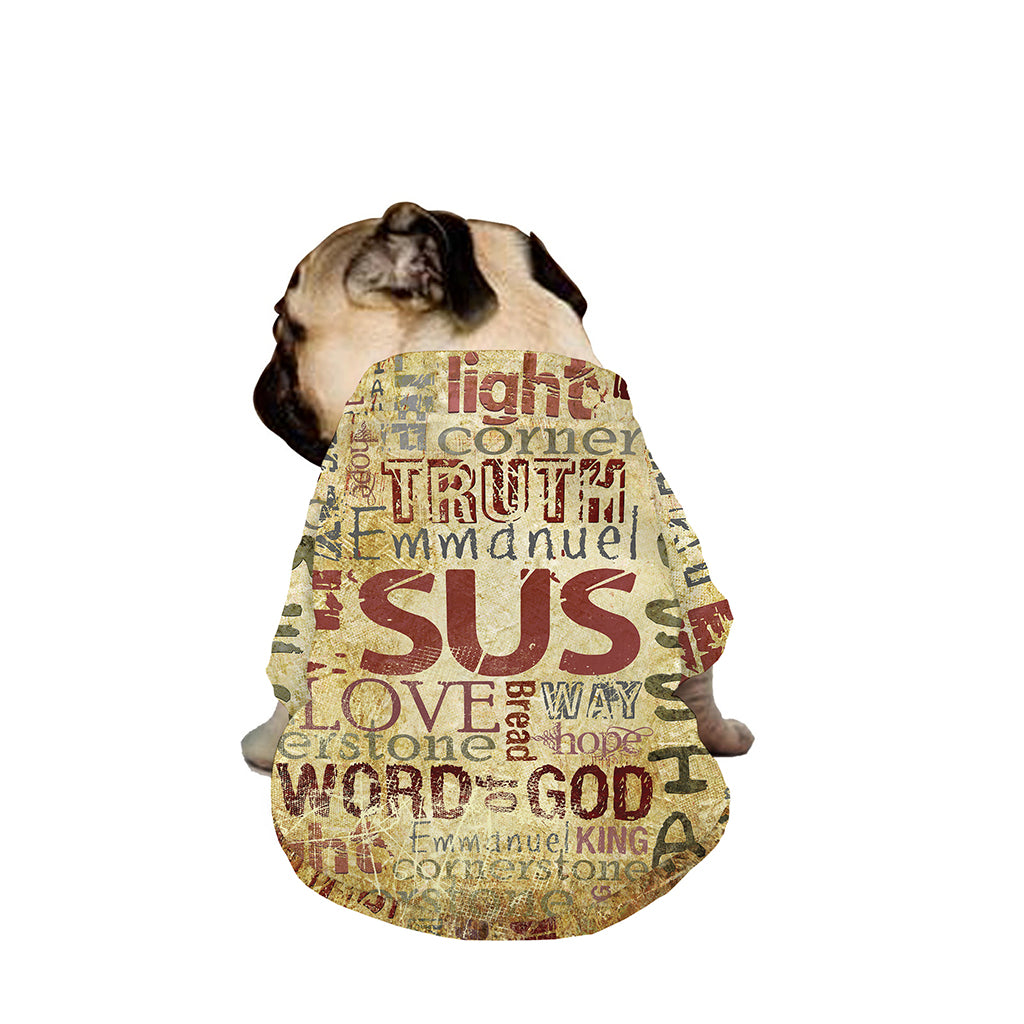 Religious Word Of God Print Dog Zip Up Jacket