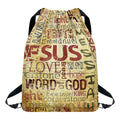 Religious Word Of God Print Drawstring Backpack