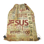 Religious Word Of God Print Drawstring Bag