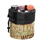 Religious Word Of God Print Drawstring Makeup Bag