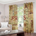 Religious Word Of God Print Extra Wide Grommet Curtains