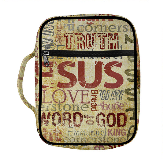 Religious Word Of God Print Front Pocket Bible Bag