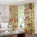Religious Word Of God Print Grommet Curtains