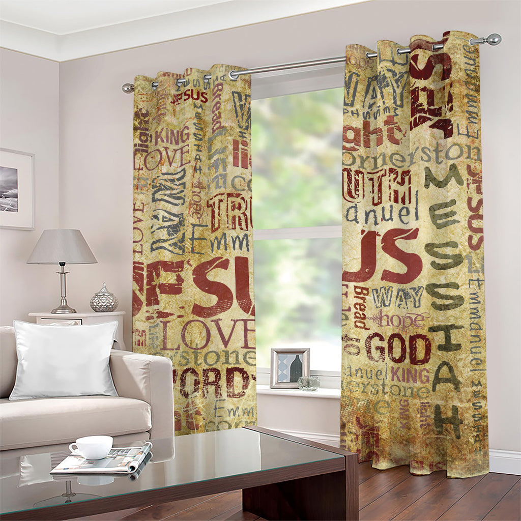 Religious Word Of God Print Grommet Curtains