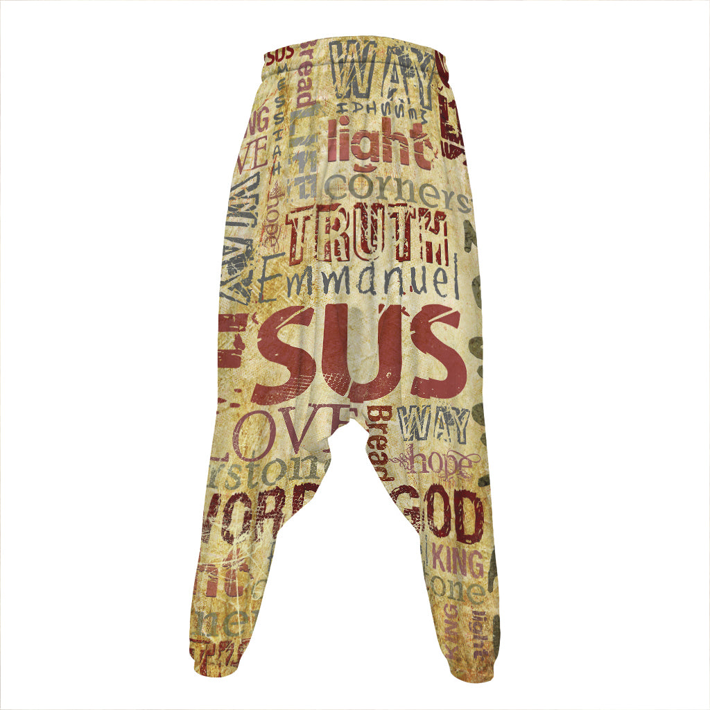 Religious Word Of God Print Hammer Pants