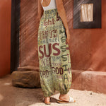 Religious Word Of God Print Harem Pants