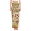 Religious Word Of God Print High Slit Maxi Skirt