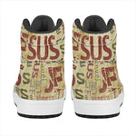 Religious Word Of God Print High Top Leather Sneakers