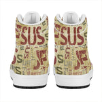 Religious Word Of God Print High Top Leather Sneakers