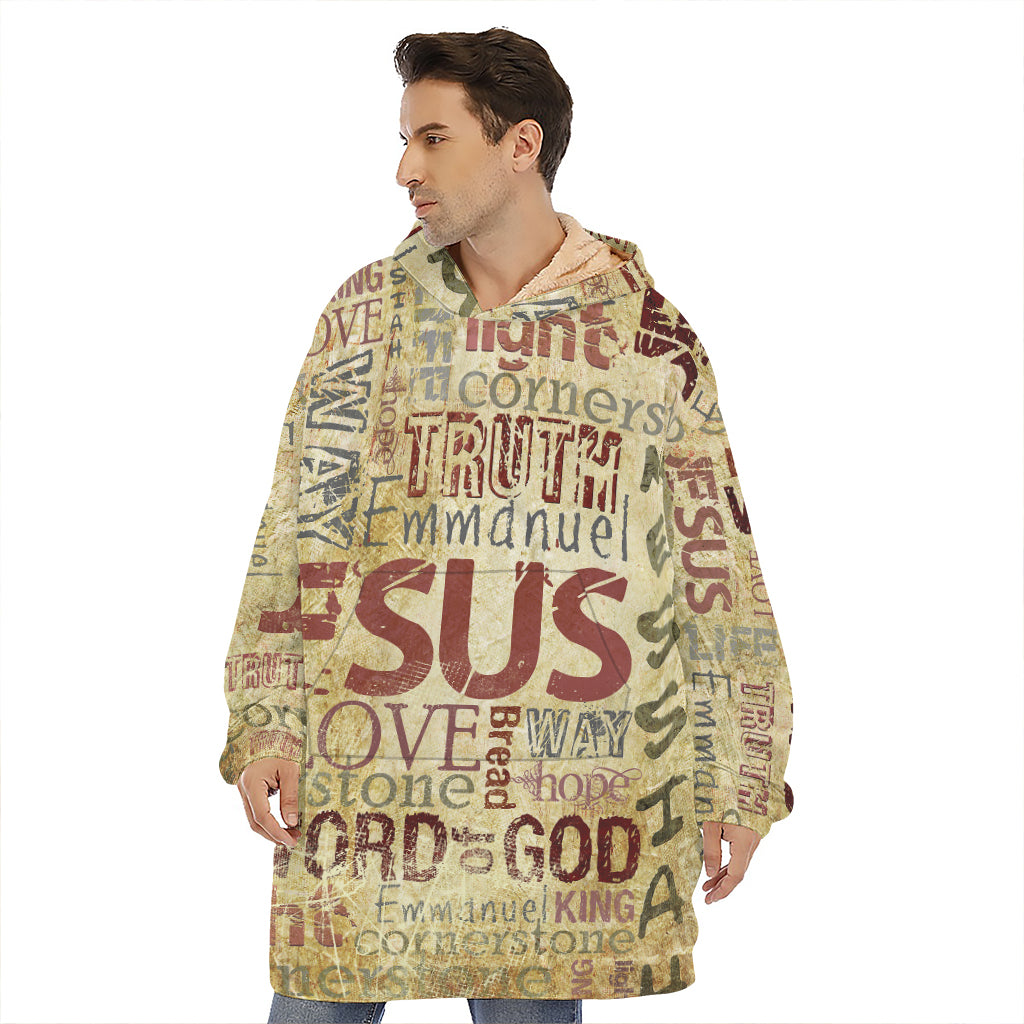 Religious Word Of God Print Hoodie Blanket