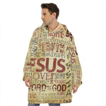Religious Word Of God Print Hoodie Blanket