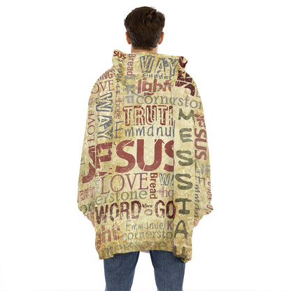 Religious Word Of God Print Hoodie Blanket