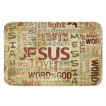 Religious Word Of God Print Indoor Door Mat