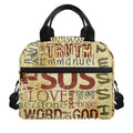 Religious Word Of God Print Insulated Lunch Bag