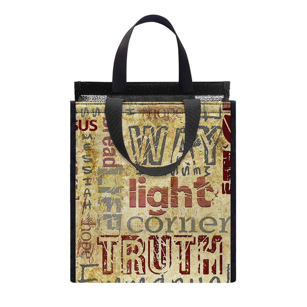 Religious Word Of God Print Insulated Lunch Tote