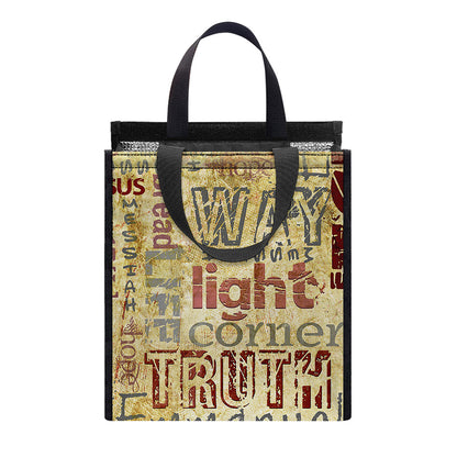 Religious Word Of God Print Insulated Lunch Tote