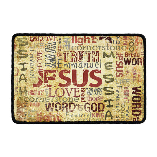Religious Word Of God Print Kitchen Mat