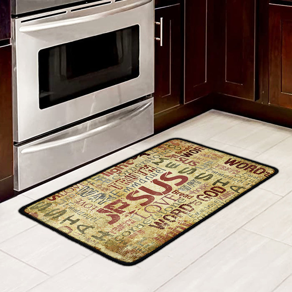Religious Word Of God Print Kitchen Mat