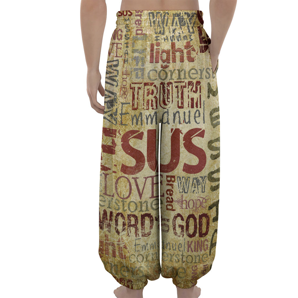 Religious Word Of God Print Lantern Pants