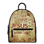 Religious Word Of God Print Leather Backpack