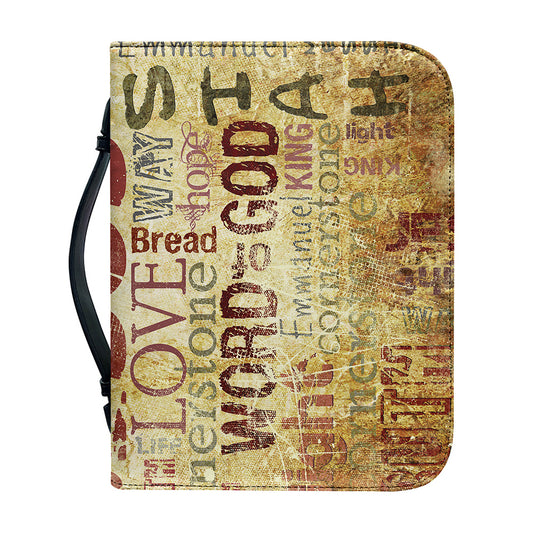 Religious Word Of God Print Leather Bible Cover