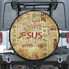 Religious Word Of God Print Leather Spare Tire Cover