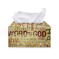 Religious Word Of God Print Leather Tissue Box Cover