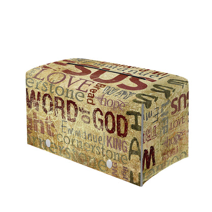 Religious Word Of God Print Leather Tissue Box Cover