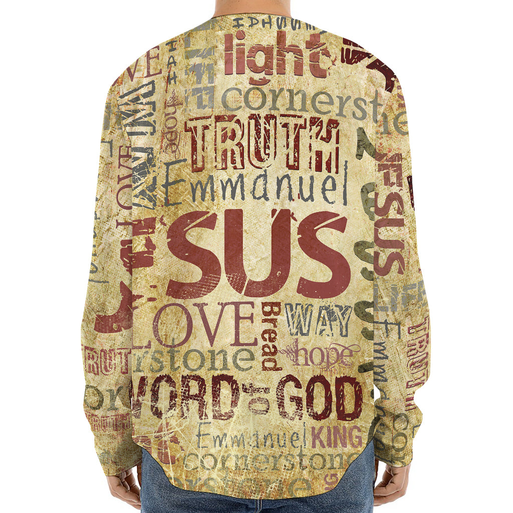 Religious Word Of God Print Long Sleeve Baseball Jersey