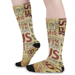 Religious Word Of God Print Long Socks