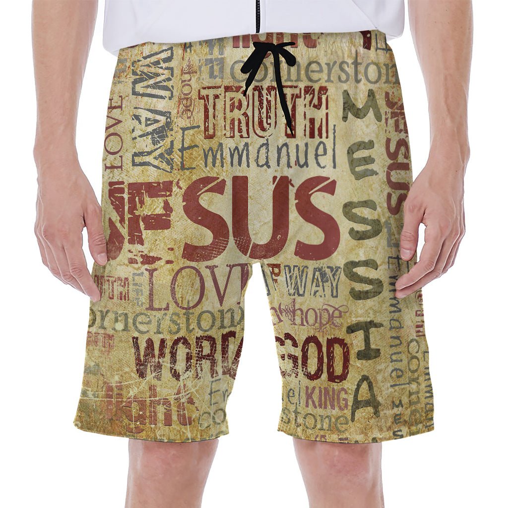 Religious Word Of God Print Men's Beach Shorts