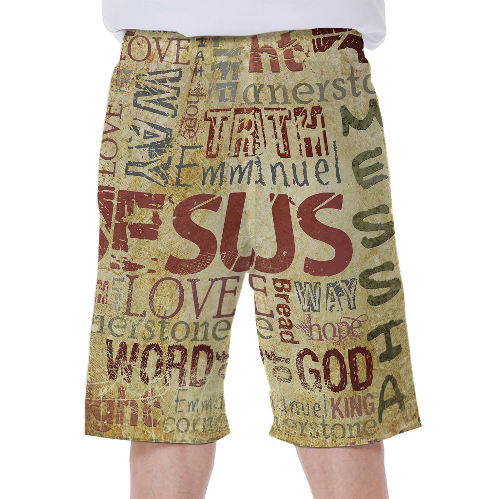 Religious Word Of God Print Men's Beach Shorts