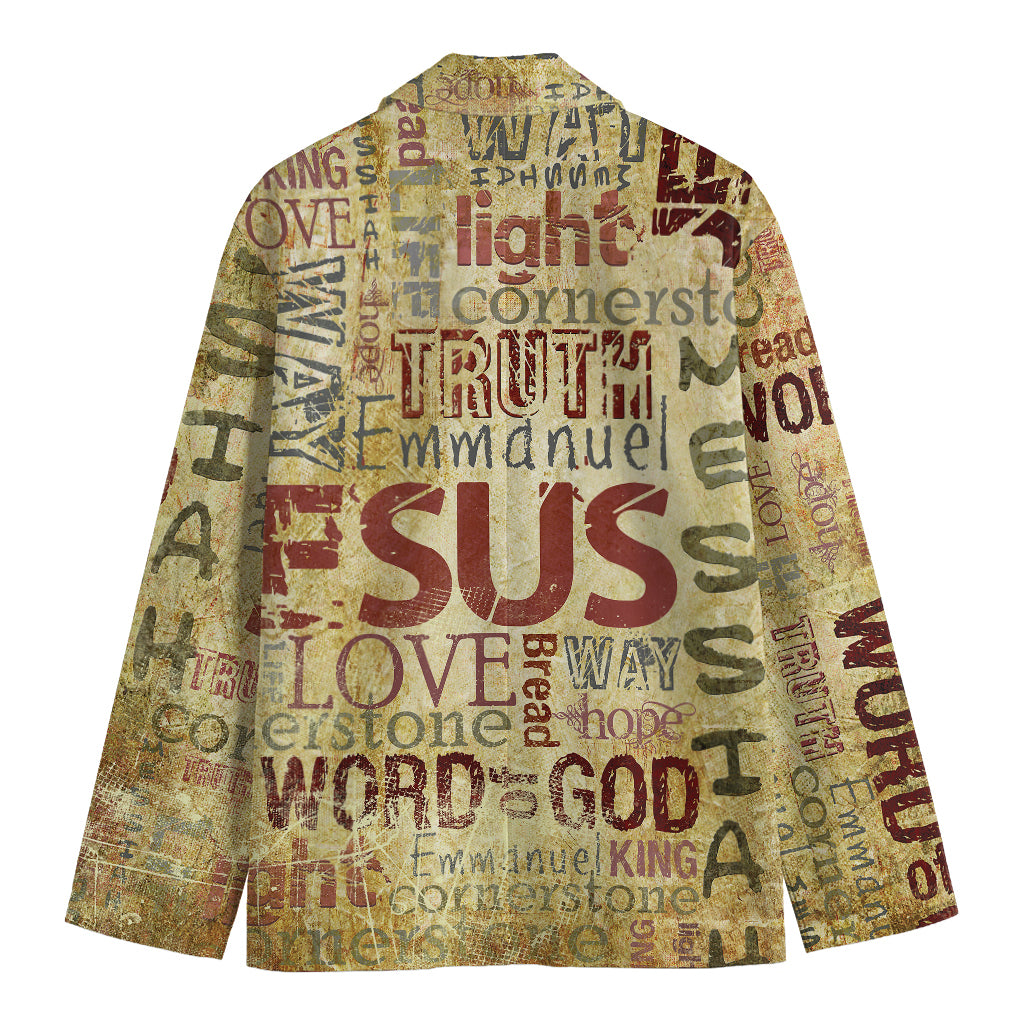 Religious Word Of God Print Men's Blazer