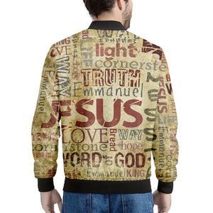 Religious Word Of God Print Men's Bomber Jacket