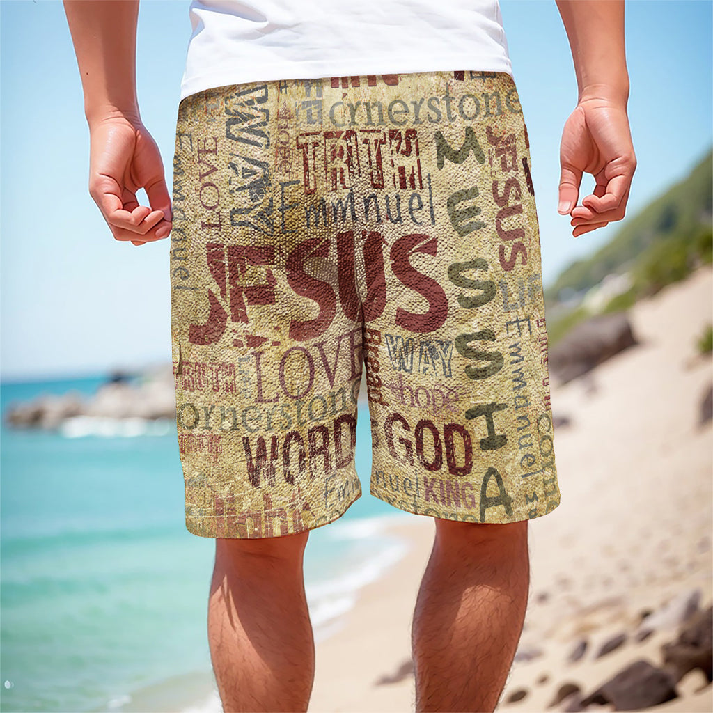 Religious Word Of God Print Men's Cargo Shorts
