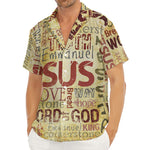 Religious Word Of God Print Men's Deep V-Neck Shirt