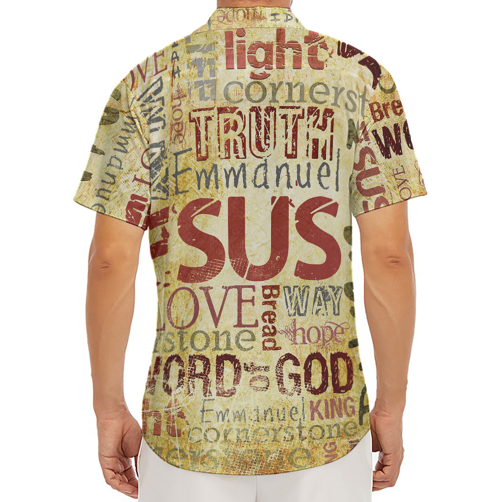 Religious Word Of God Print Men's Deep V-Neck Shirt