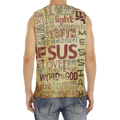 Religious Word Of God Print Men's Fitness Tank Top
