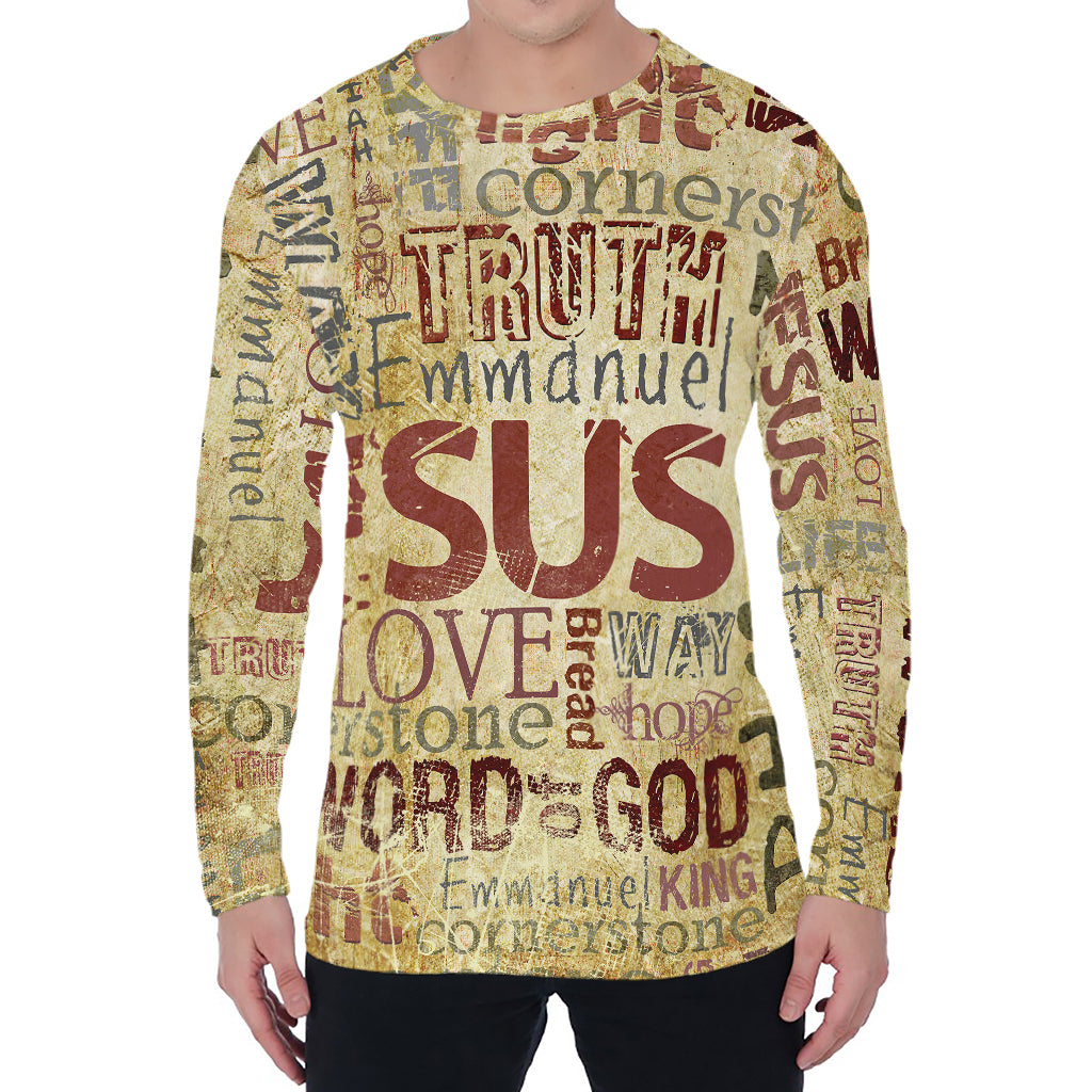 Religious Word Of God Print Men's Long Sleeve T-Shirt