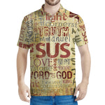 Religious Word Of God Print Men's Polo Shirt