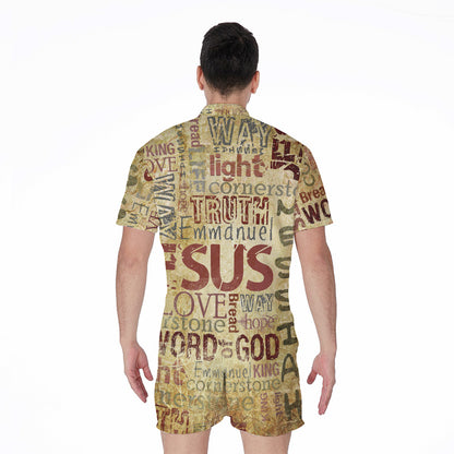 Religious Word Of God Print Men's Rompers