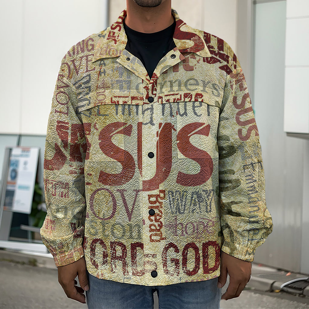 Religious Word Of God Print Men's Shirt Jacket