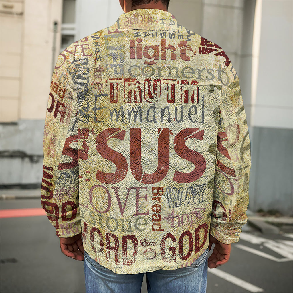 Religious Word Of God Print Men's Shirt Jacket