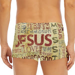 Religious Word Of God Print Men's Short Boxer Briefs