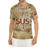Religious Word Of God Print Men's Short Sleeve Rash Guard
