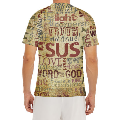 Religious Word Of God Print Men's Short Sleeve Rash Guard