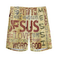 Religious Word Of God Print Men's Athletic Shorts