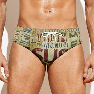 Religious Word Of God Print Men's Swim Briefs