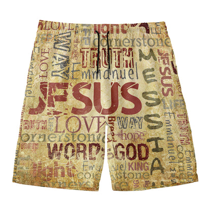 Religious Word Of God Print Men's Swim Trunks