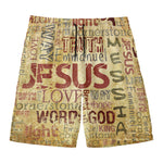 Religious Word Of God Print Men's Swim Trunks